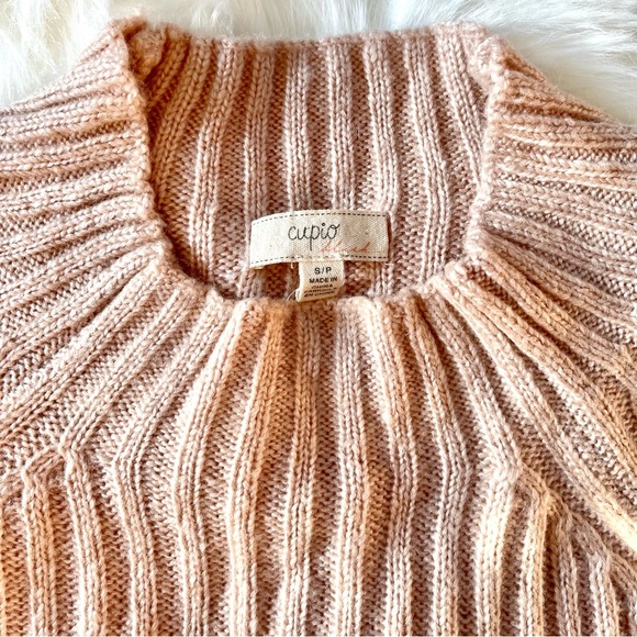 Cupio A-lined Ribbed Knit Sweater Champagne Size Sm - Picture 6 of 8